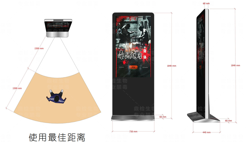 器官损害体感互动规格尺寸示意图