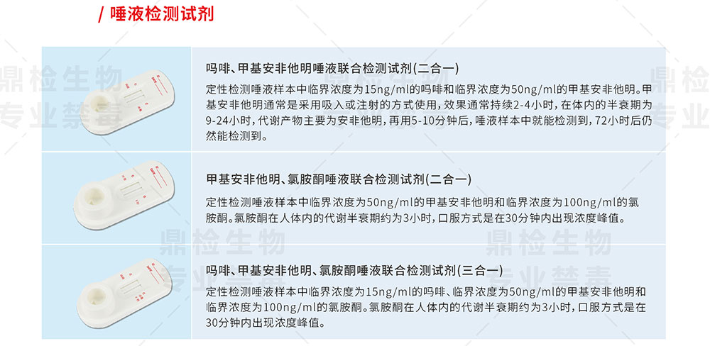 禁毒唾液检测试剂产品详情