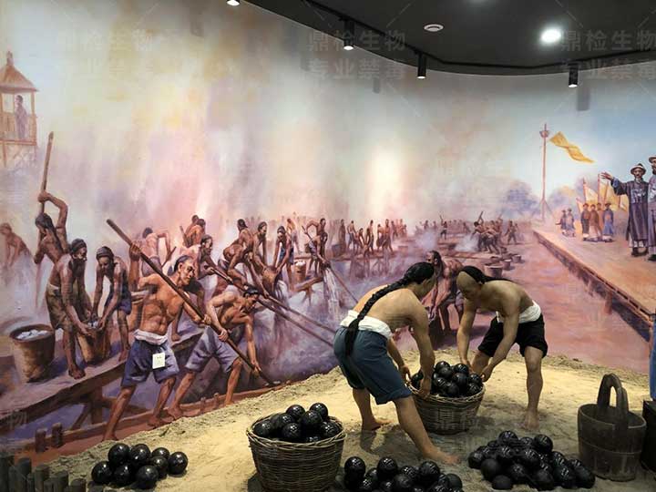 禁毒展馆中虎门销烟场景